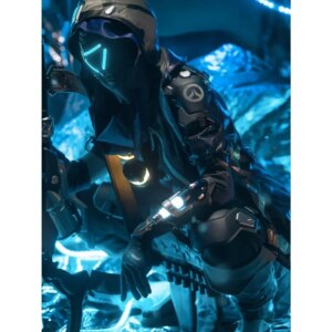 Game Overwatch Ana Amari Cosplay Helmet Mask Armor Cos Anime Ana Burlow Pauldron Accessories Prop Full Body Halloween Costume