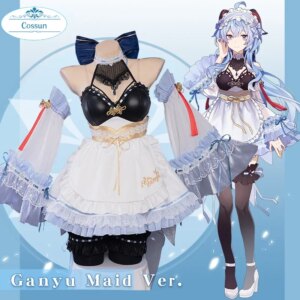 PRE-SALE Exclusive Authorization Ganyu Maid Ver. Cosplay Game Game Genshin Impact Dress Outfit For Girls Women Christmas