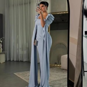Little Daisy Customized Pleat Rhinestone Straight Square Neck Long Dresses Bespoke Occasion Dresses Modern Style Simple