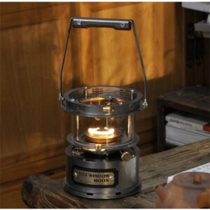 Mini Kerosene Heater 360° Viewing Fire Lamp Stove Portable Camping Lantern Stove Stainless Steel Kerosene Stove for Tea Picnic