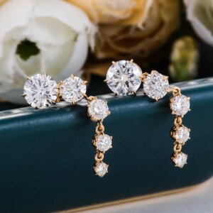 Provence Luxury Drop Earrings for Women 18K Gold DEF/VS Lab Diamonds Fine Engagement Jewelry Stud Earrings Personalized Custom