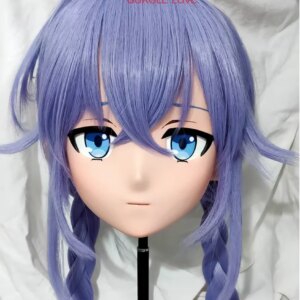 (GLA04036)Customize Character Resin Half Head Japanese Animego Cosplay Crossdressing Doll Anime Kigurumi Mask With Eyes And Wig