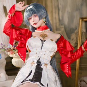 Cos Astra Yao Cosplay Anime Game Zenless Zone Zero Costume Lyra Singer sexy Female Red Sleeve White Dress