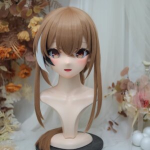 (NFD38–18)Customize Full Head With Lock Pretty Female/Girl Japanese Animego Character Kig Cosplay Kigurumi Mask Crossdress Doll