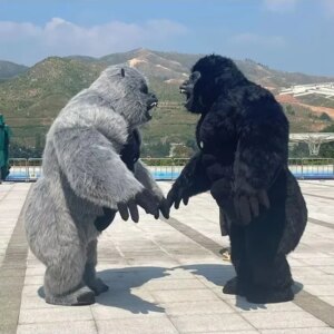 Christmas Real Life Inflatable Gorilla Costume Full Mascot Suit Giant Adult Fur Gorilla Cosplay Fancy Dress For Events Party No