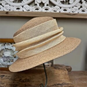 Spring and summer short eaves flat top hat ladies simple hemp applique elegant sunshade