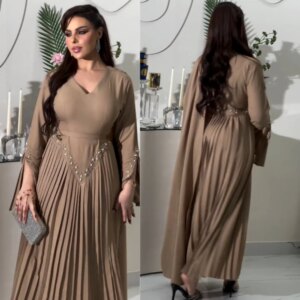 Customized Evening Jersey Beading Draped Wedding Party A-line V-neck Bespoke Occasion Gown Midi es