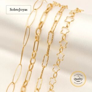 Star Chain 14K Gold Filled Texture Oval Chain Necklace Gold jewelry Minimalist Gold Filled 3+1 Chain DIY Jewelry