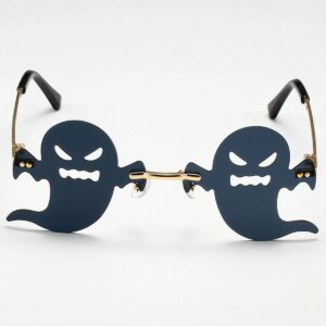 Halloween Ghost Sunglasses New Rimless Funny Sunglasses Party and Dance Sunglasses for Men and Women Ghost Glasses