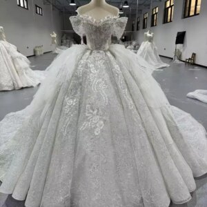 Vestidos De Noiva Casamento Sweetheart Off Shoulder Beading Crystal Ball Gown Wedding Lace Long Bridal Dress vestido de novia