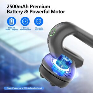 Handheld cushioned track massager with adjustable multi-speed vibration for muscle pain relief massage treatment