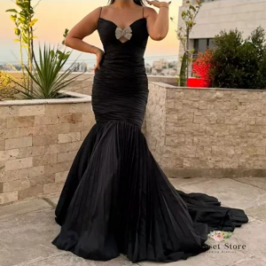 Customized  Floor Length Strapless Spaghetti Straps Chiffon Sleeveless Crystal Evening Dress Modern Special Occasion Gowns2025