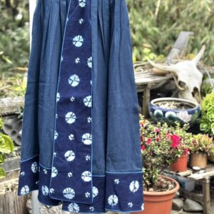Handmade Tie-Dyed Ambroidered Stitching Flying Flag Skirt Large Swing Ethnic Style Autumn Dali Non-Heritage Blue Dyeing
