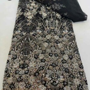 2025 African Sequined Beaded Lace Fabric 2025 Luxurious French And Nigerian Wedding Bride Embroidered Tulle Lace Dress Sewing