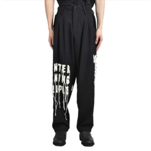 YOJI OOAK Japanese original design letter line sticker fabric tassel casual pants letter loose pants men
