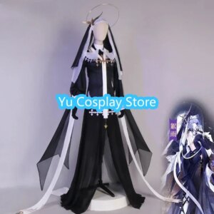 Yu-Cosplay Game Arknights Whisperain Cosplay Costume Women Cute Dress With Veil Party Suit Halloween Carnival Uniforms Custom