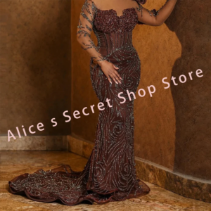Luxury Sweetheart Appliquins Beading Mermaid Formal Evening Dresses Birthday Party Prom Gowns Customized