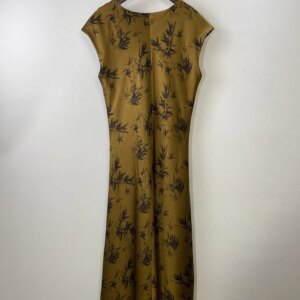 High Quality 2024 Summer Silky Heavy Acetate Fishtail Skirt Women’s Dress round Neck Formal