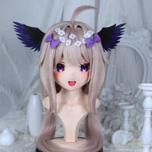 Customize Character Female/Girl Resin Kig Full Head With Lock Anime Cosplay Japanese Anime Kigurumi Mask