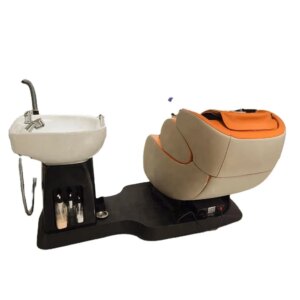 2023 Fujian Lemesy Barber Chairs Wholesale Hair Treatment Salon Shampoo Chair Bed With Salon Sink