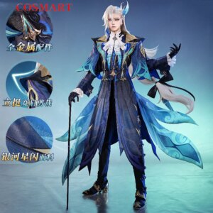 COSMART Genshin Impact Neuvillette Judge Game Suit Gorgeous Handsome Uniform Cosplay Costume Halloween Party Outfit Men