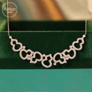 Aazuo 18K Rose Gold Real Diamonds 0.6ct Luxury Jewelry Gourd Shape necklace For Women Engagement Fashion Design For Lady