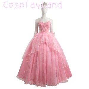 Pink Glynda Dress Cosplay Costume Beautiful Women Outfit Christmas Fancy Fashion Wedding Party Dress Custom Size Glynda Costume