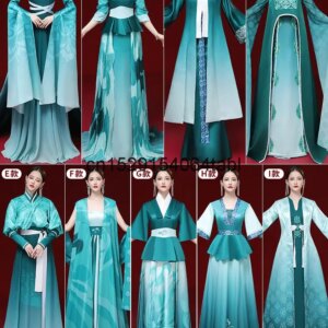 Chinese Style Walking Show Hanfu Performance Attire, High-end And Atmospheric Folk Music Guzheng Performance Host Dress Han Fu
