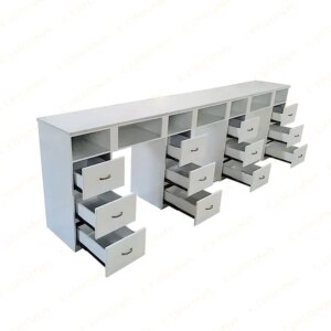 Modern Style Beauty Salon Furniture Nail Desk Table For Manicure With Drawers