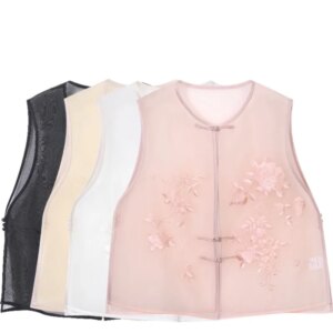 High Quality Women’s New Chinese Style All-Match Fashion Silk Vest