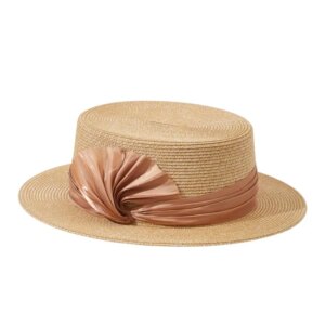 Summer hat women’s flat top short along handmade flowers elegant shade holiday seaside
