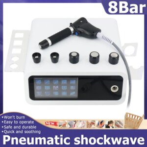 Pneumatic Shockwave For ED Treatment 8Bar Professional Shock Wave Therapy Machine NeckPain Relief Muscle Relaxation Massager New