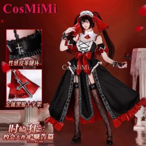CosMiMi Hot Anime DATE A LIVE Tokisaki Kurumi Cosplay Costume Ratziel Skin Sweet Elegant Dress Carnival Party Role Play Clothing