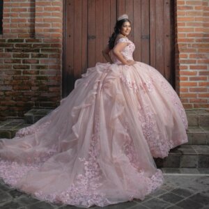 Lorencia Pink Quinceanera Dress Applique 3D Flowers Beads With Cape Ruffles Corset Sweet 16 Ball Gown Vestidos De 15 Años YQD745