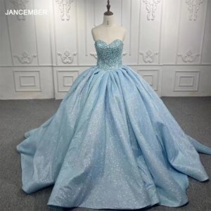 Luxury Women’s Quinceanera Dresses CustomizedStrapless Sleeveless Crystal Sparkling Sequin Backless High Quality Party Gown Prom