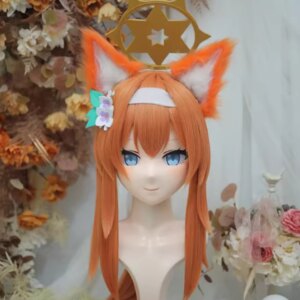 (NFD-25-11)Customize Full Head With Lock Crossdress Doll Female/Girl Japanese Anime Cartoon Character Kig Cosplay Kigurumi Mask