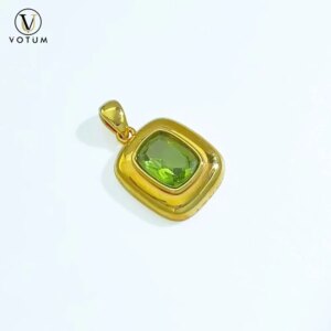 Votum 18K Real Gold Peridot Pendant Charm for Necklace Luxury Au750 Gemstone Necklaces Women Anniversary Custom Fine Jewelry