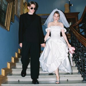 Customized Satin Off The Shoulder Wedding Dress Boat Neck A Line Ankle Length Modern Bridal Gown Elegant Bridal Party Dress