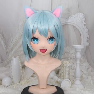Customize Character Female/Girl Resin Kig Full Head With Lock Anime Cosplay Japanese Anime Kigurumi Mask