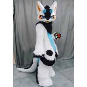 Fursuit Long Fur Husky Dog Fox Mascot Costume Carnival Halloween Suit Cosplay