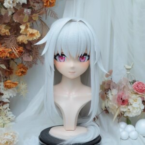 Customize Character Female/Girl Resin Kig Full Head With Lock Anime Cosplay Japanese Anime Kigurumi Mask