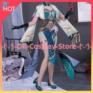 [Custom Made] Game Honkai Star Rail Ruan Mei Cosplay Costum Women Cute Dress Party Suit Halloween Carnival Uniform