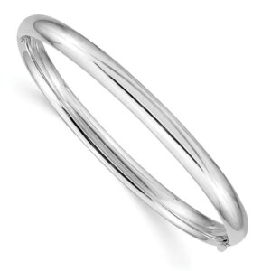 14k 3 16 White Gold Hinged Baby Bangle