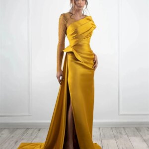 Vindal Evening dress Pleat Floor Length A-line Natural Off-the-shoulder Neckline sexy Sleeveless السعود For Woman 2025