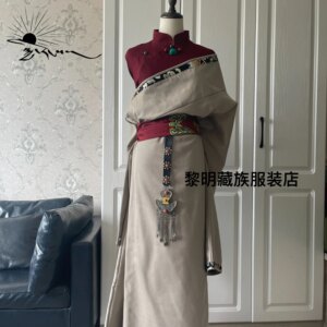 Tibet New Tibetan Costumes Robe Dance Female Popular Simple Style