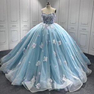 Newest Ice Blue Quinceanera Dress 2024 Princess Sweetheart Neck Ball Gown Dress With Cape