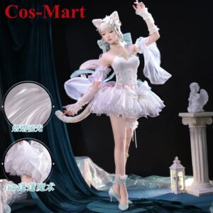 Cos-Mart Hot Game Genshin Impact Lynette Cosplay Costume Angel Courtyard Gorgeous Elegant Dress Activity Role Play Clothing