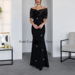 Vindal Customized Mermaid Rhinestone Sleeveless Off The Shoulder Ankle-Length Elegant Luxury Wedding Prom Party Gowns Vestidos