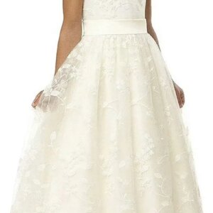 Elegant Dress Women for Wedding A Line Wedding Pageant Lace Flower Girl Dress with Belt 2-12 Year Old Baby Girl Dress