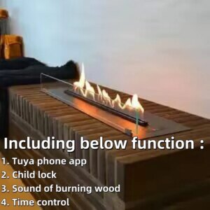 tuya wifi bioethanol kamin electric stainless steel burner bio ethanol fireplace insert 60 inch automatic smart